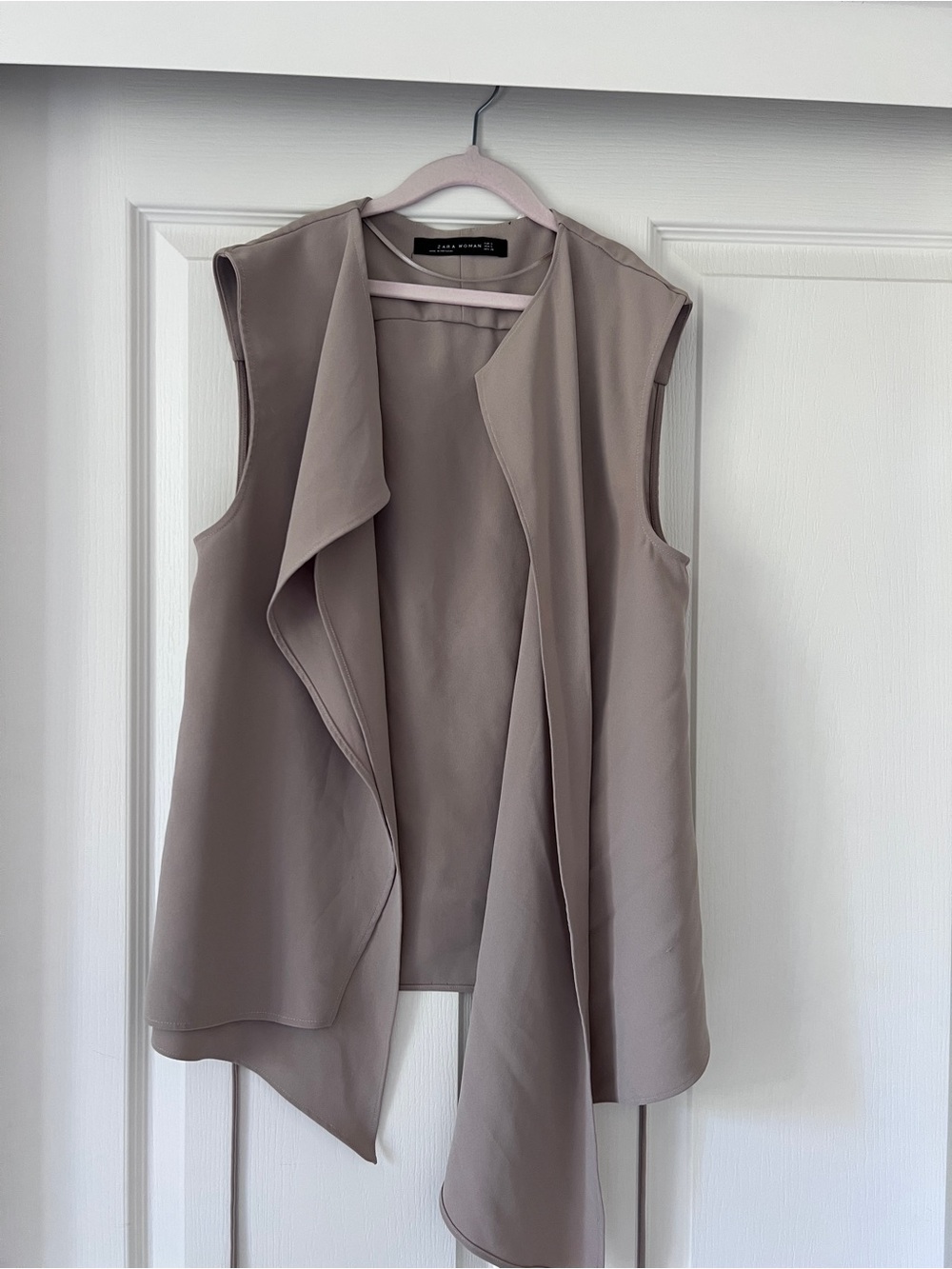 Zara Taupe Draped Vest